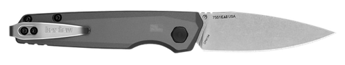 Kershaw Launch 18 Automatic 2.79" Folding Spear Point Plain Stonewashed CPM 154 SS Blade, Gray Anodized Black Oxide Hardware Aluminum Handle, Includes Pocket Clip