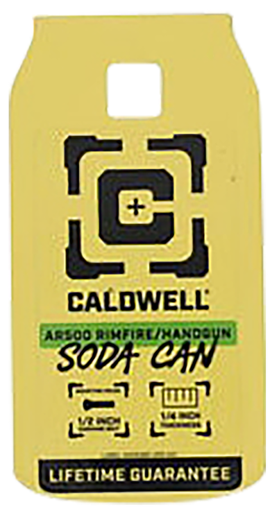 Caldwell Rimfire/Handgun Yellow AR500 Steel Soda Can 1/4" Thick