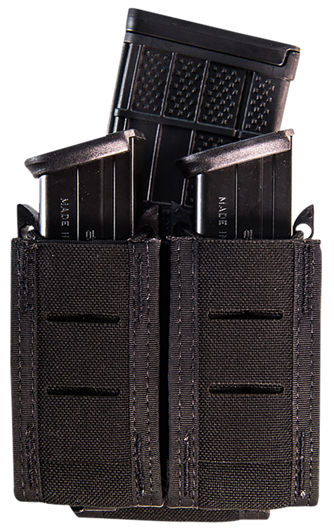 High Speed TACO Duty DoubleMag, Black Nylon with MOLLE Exterior, Fits MOLLE & 2" Belt