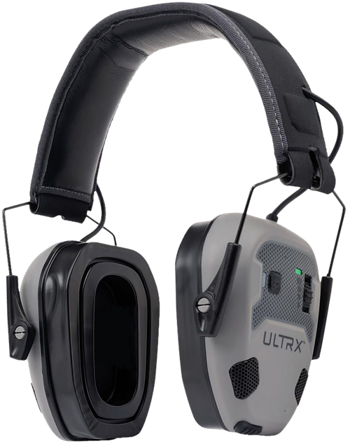 Allen ULTRX Bionic Fuse E-Muff, Electronic Earmuff, NRR 22dB, Bluetooth 5.3, Rechargeable, Rubberized Protective Coating, Midnight Gray 4144
