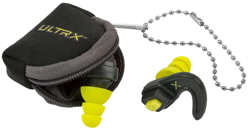 Allen ULTRX Adjustable Ear Plugs, Gray/Neon Yello, Includes Carrying Pouch
