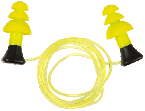 Allen ULTRX Tethered Silicone Ear Plugs, NRR 26dB, Yellow, 3 Pairs