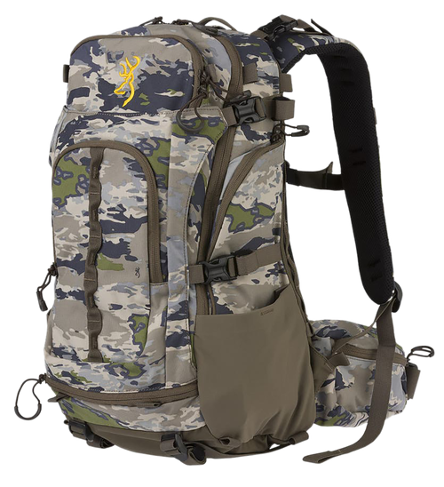 Browning Whitetail 1900 Day Pack, Ovix Camo, 12"W x 8"D x 20"H, Removable Cartridge Carrier, Rain Cover Included