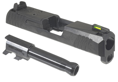 Ruger MAX-9 Slide Assembly, Complete Slide, Includes Sights, Barrel, Extractor, and Other Slide Components, Compatible with Ruger MAX-9, Optic Ready, Black Oxide Finish, Black