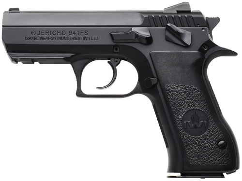 IWI Jericho 941 9mm 16rd, 3.8" Barrel, Black Serrated Steel Slide, Beavertail, Picatinny Rail, Black Textured Grips, 16rd