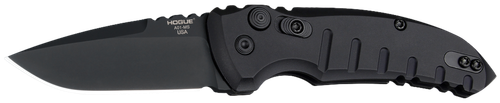 Hogue A01-Microswitch 2.75" Drop Point Plain Black Cerakote CPM 154 Stainless Steel Black Anodized Aluminum Handle Folding