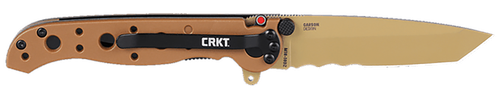 Columbia River M16, Folding Knife, EDP Finish, Dessert Tan, Glass-Reinforced Nylon Handle, 3.13" Blade Length, D2, Combination Edge, Liner Lock