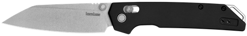 Kershaw Sanctum, Folding Knife, Flipper Assisted Opening, Plain Edge, D2, Stonewashed Finish, Silver, Anodized 6061-T6 Aluminum Handle, 3.4" Blade, 7.9" Overall Length, Includes Deep Carry Pocket Clip, Dura Lock