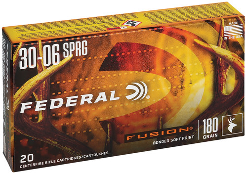 Federal Fusion 30-06 Springfield, 180gr, Bonded Soft Point, 20rd Box
