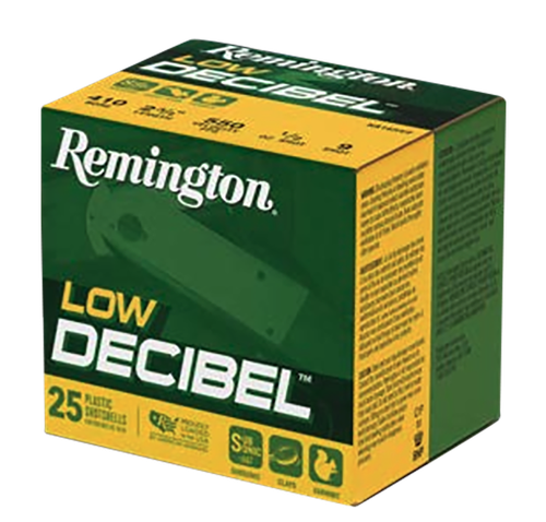 Remington Low Decibel, 410 Bore, 2.5", #9 Shot, 1/2 ounce, Subsonic Shot, 25rd Box