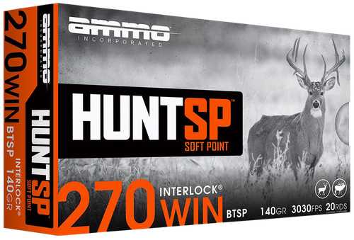 Ammo Inc Hunt 270 Win 140gr, Soft Point, 20rd Box