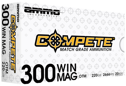 Ammo Inc Match 300 Win Mag 190gr, Boat Tail Hollow Point, 20rd Box