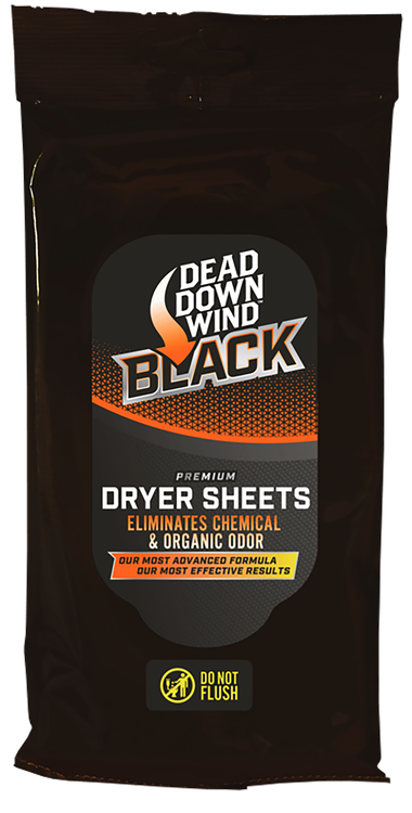 Dead Down Wind Dryer Sheets Black Premium Odor Eliminator Unscented Scent Dryer Sheet 40 Count