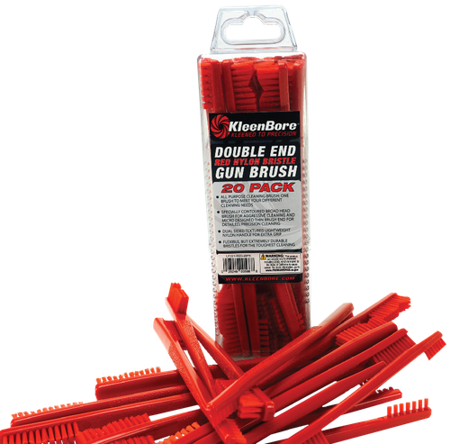 KleenBore Double End Brush Utility Brush Red Nylon 20 Pack