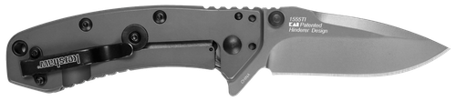 Kershaw Cryo 2.75" Folding Drop Point Plain Gray TiN 8Cr13MoV SS Blade Gray PVD Stainless Steel Handle Clamshell Packaging