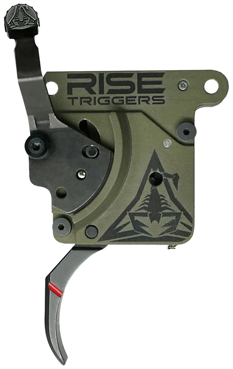 Rise Armament Reliant Hunter, Single Stage Trigger, Curved, 2 to 5Lbs, Fits Remington 700, Green/Black