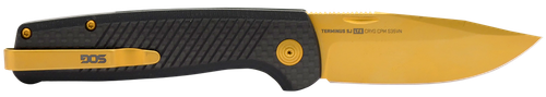 S.O.G Terminus SJ LTE 2.90" Folding Plain Gold TiNi S35VN SS Blade, Graphite Textured G10 Handle