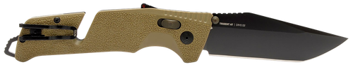 S.O.G Trident AT 3.70" Folding Tanto Plain Black TiNi Cryo D2 Steel Blade, Flat Dark Earth Textured Green Handle, Peg Box Pkg