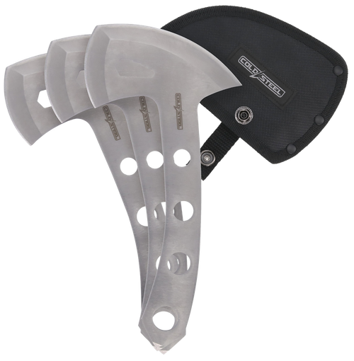 Cold Steel Throwing Axes 5" Plain 420 Stainless Steel Blade Set of 3