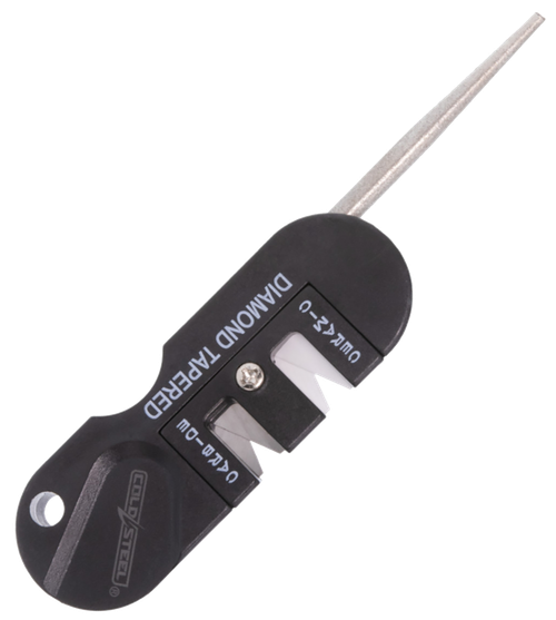 Cold Steel 3-In-1 Knife Sharpener Black Carbide/Ceramic Sharpener, Coarse/Fine