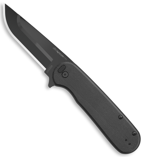 Outdoor Edge Razor VX3 EDC 3" Folding Drop Point Plain Black 420J2 SS Blade, Green G10 Handle