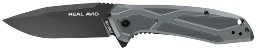 Real Avid RAV-2, Folding Knife, Plain Edge, Matte Finish, Blue Black, Aluminum Handle, 3.25" Blade Length, 7.75" Overall Length, Liner Lock, Assisted Opening, Stainless Steel