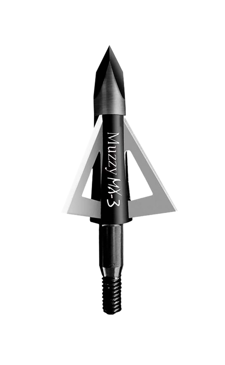 Muzzy MX-3 Broadhead 3-Blade Trocar Tip Anodized Aluminum Ferrule Blades 100 gr/3 Per Pack