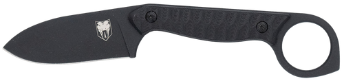 CobraTec Knives Wolfteeth EDC 2.75" Folding Drop Point Plain Black 14C28N Steel Blade, 4.25" Black Textured G10 Scales Handle