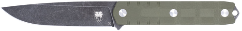 CobraTec Knives Outdoor Warrior 4.50" Fixed Drop Point Plain Stonewashed D2 Steel Blade, 4.75" Olive Drab Green Textured G10 Scales Handle