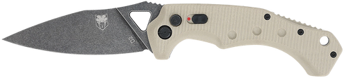 CobraTec Knives Ryker 3.75" Folding Plain Black Stonewashed D2 Steel Blade, 5" Tan Textured G10 Handle