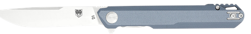 CobraTec Knives Monarch 3.50" Folding Plain Satin D2 Steel Blade, 4.75" Gray G10 Handle