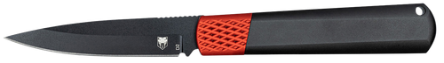 CobraTec Knives Gideon Hidden Release 3" OTF Plain Black D2 Steel Blade, 4.25" Black/Red Aluminum Handle