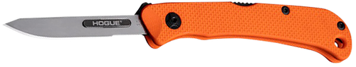 Hogue Expel, Folding Knife, 416 Stainless, Plain Edge, 2.5" Blade, Orange G-10 Handle, Silver Blade, Includes (3) #60 and (2) #70 Blades