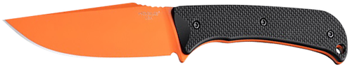 Hogue Extrak XL, Fixed Blade Knife, CPM M4, Plain Edge, 3.9" Clip Point Blade, Cerakote Finish, Black G-10 Handle, Orange Blade, Includes Sheath
