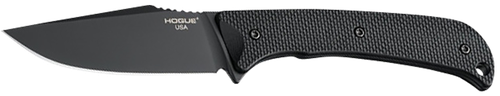 Hogue Extrak 3.30" Fixed Clip Point Plain Black Cerakote CPM M4 Tool Steel Blade, Black Textured G10 Scales Handle