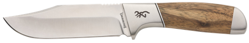 Browning Sage Creek Large 4.50" Fixed Clip Point Plain Satin 9Cr14MoV SS Blade, Brown Zebra Wood Handle