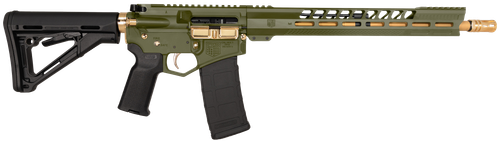 Diamondback DB15 Exclusive 5.56 NATO 30+1 16" Gold Barrel, Green Cerakote w/Gold Accents Picatinny Rail, 15" M-LOK Handguard, Magpul CTR Stock