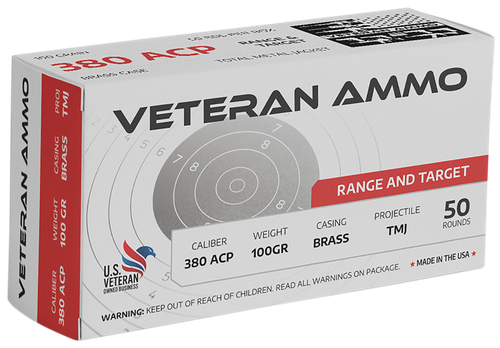 Hyperion Veteran Ammo 380 ACP, 100gr, Full Metal Jacket, 50rd Box