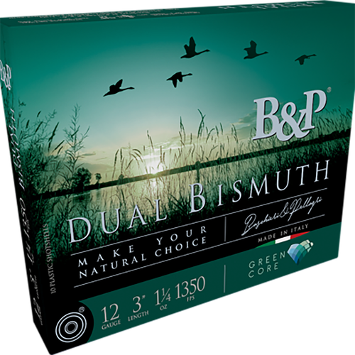B&P Dual Bismuth 12 Ga, 3", 1 1/4 oz, Bismuth 3/4 Shot, 10rd Box
