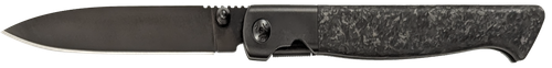 Cold Steel Specter, 3.8" Folding Knife, Plain Edge Drop Point, Matte PVD Finish, Black, Forged Carbon Fiber Handle, 20CV Construction