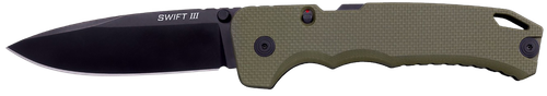 Cold Steel Swift III EDC 4" Folding Plain Black PVD CPM M4 Steel Blade, Olive Drab Green Textured G10 Handle, Presentation Box