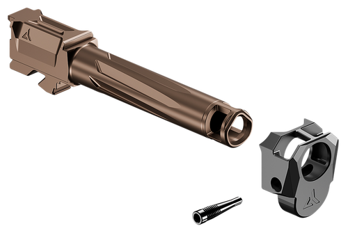 Radian Weapons RAMJET Barrel, AFTERBURNER Compensator, 9mm, DLC Finish, Bronze and Black, INTRA-LOK Mounting System, Fits Glock 19/19X/45 Gen5
