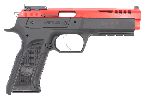 Tanfoglio Defiant Force 22 LR, 4.4" Threaded Barrel, Red Slide, Black Frame, 10rd