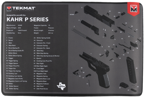TekMat KAHR Cleaning Mat Black Thermoplastic Fiber Top Vulcanized Rubber Back 11" x 17"