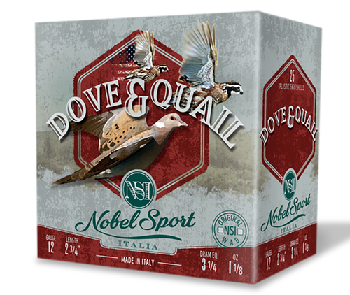 Nobel Sport Dove & Quail 12 Ga, 2.75", 1 1/8 oz, 8 Shot, 25rd Box