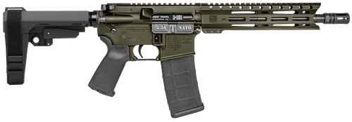 Diamondback DB15 AR15 Pistol 5.56x45mm, 10" Threaded Barrel, Olive Drab Green Cerakote, M-Lok Handguard, 30rd