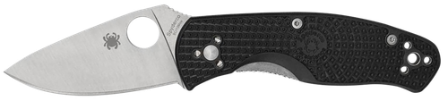 Spyderco Persistence Lightweight 2.75" Folding Plain Satin 8Cr13MoV SS Blade, Black Bi-Directional Texturing FRN Handle