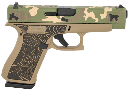 Glock 48 Gen 5 9mm, 4.17" Barrel, Camo Slide, Tan Frame, 10rd