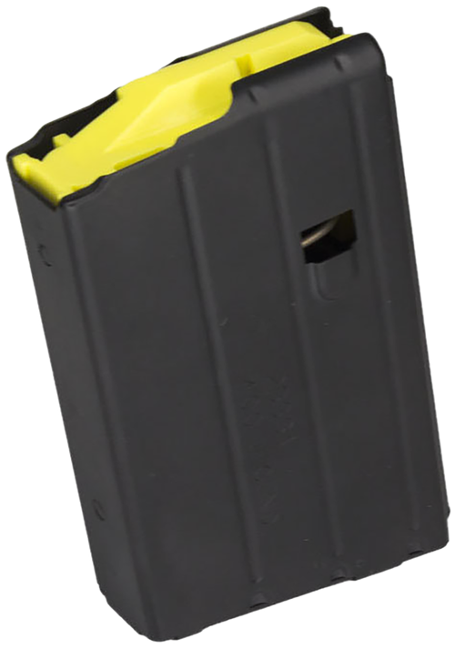 DURAMAG Magazine, DuraMag SS, 400 Legend, 338 ARC 5rd, Fits AR-15 s, Stainless, Yellow Anti-Tilt AGF Follower, Black