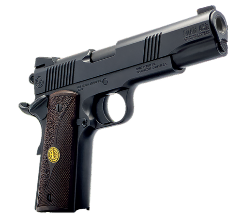 Dickinson 1911 Adam 45 ACP, 5" Black Steel Barrel, Black Serrated Aluminum Slide, Black Steel Frame, Wood Grip 9Rd